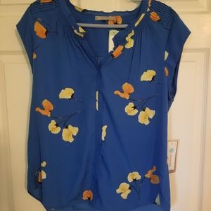 Split neck blouse - blue